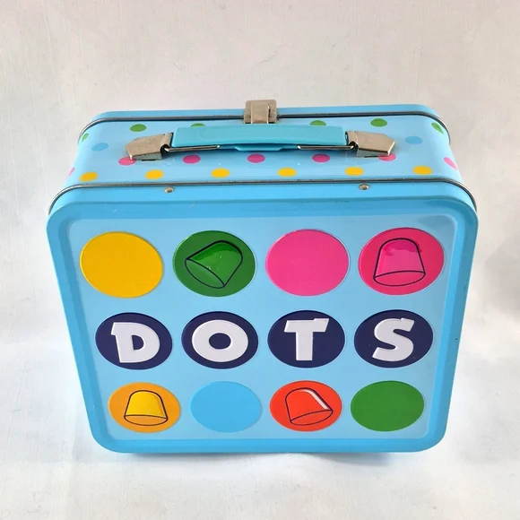 VINTAGE 2007 LOUNGEFLY DOTS CANDY METAL LUNCH BUCKET NEVER USED - Picture 3 of 9